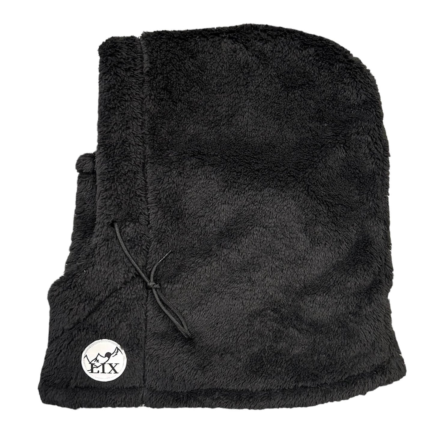 Rider hood, mountain hood et hooders de couleur noir conçu pour le ski. Se porte par dessus le casque de ski. Snowboard gear.