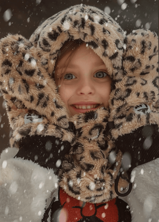 Passe montagne pour enfant en léopard.