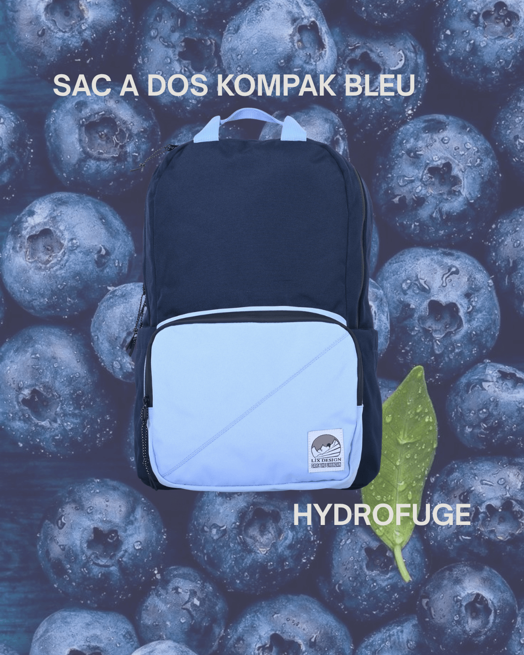 KOMPAK blue backpack + lunch box set