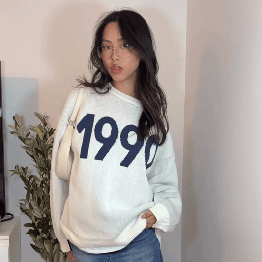 Lix tricot blanc après ski 1990 100% coton