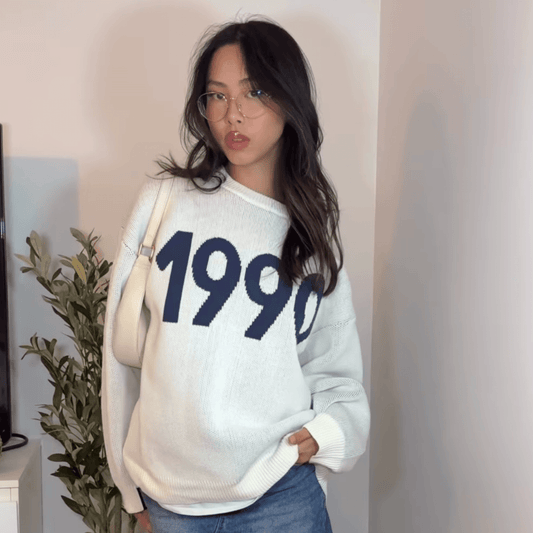 Lix tricot blanc après ski 1990 100% coton