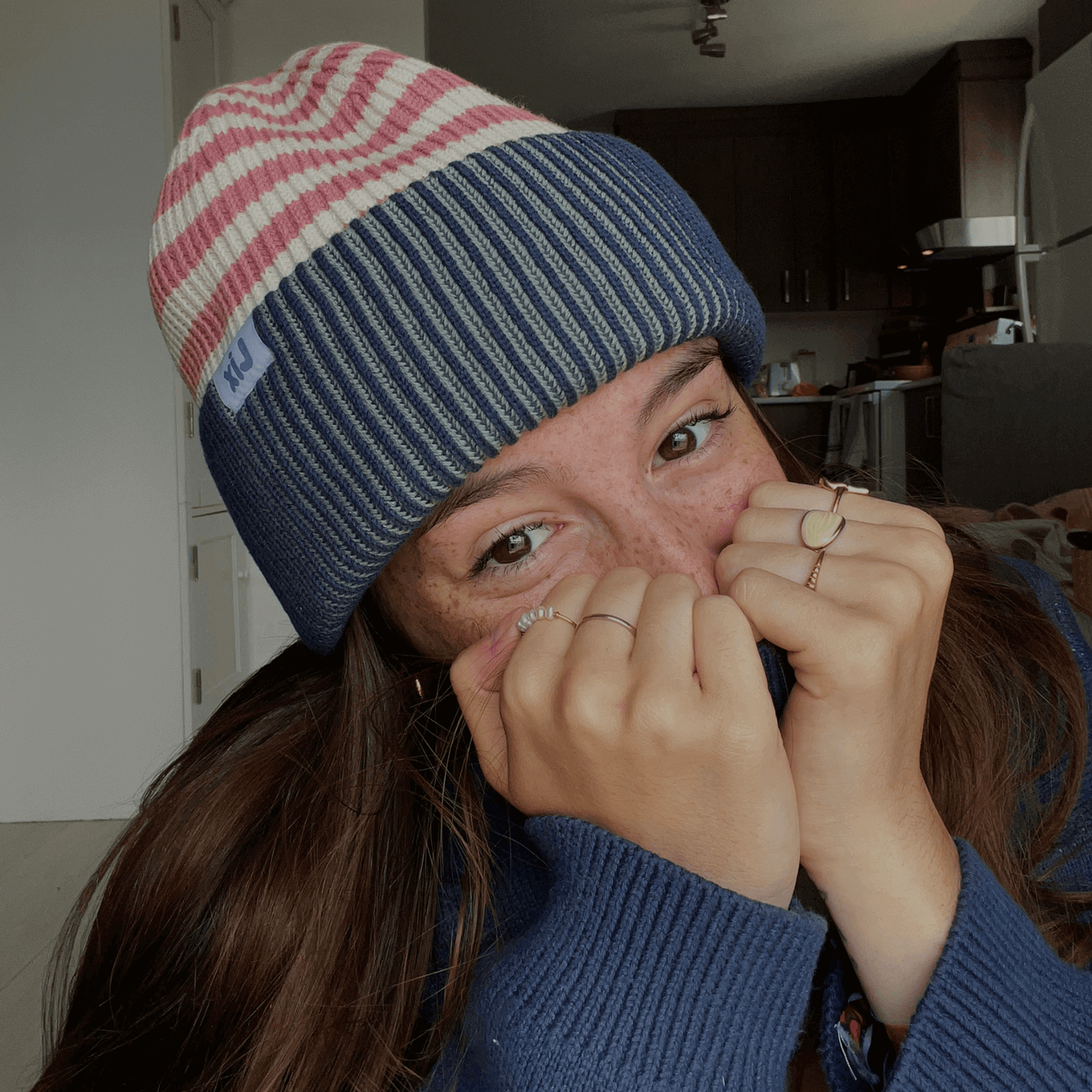 Tuque en tricot lix multicolor.