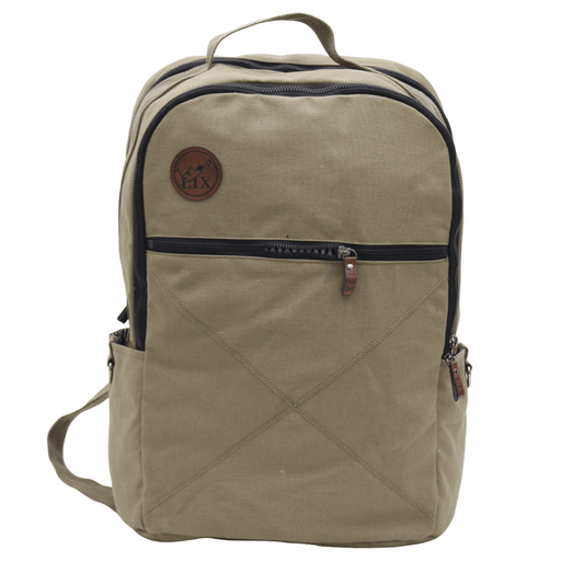 Backpack green made from recycled polyester. Backpack made in canada. Lix. Sac a dos Canada