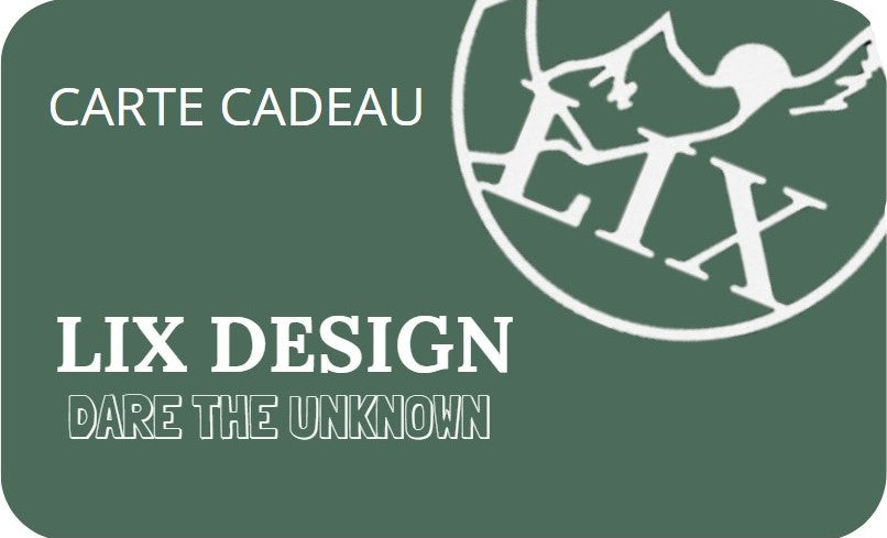 Carte cadeau lix design. Des vêtements au accessoires , de tout pour une escapade entre amis en  tout confort.