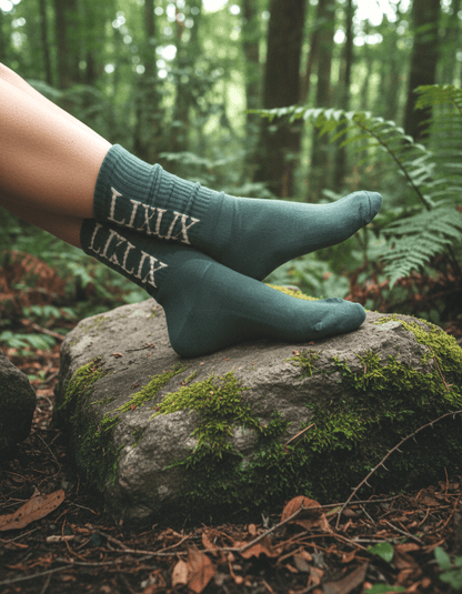 Chaussette verte en bambou de couleur vert, 