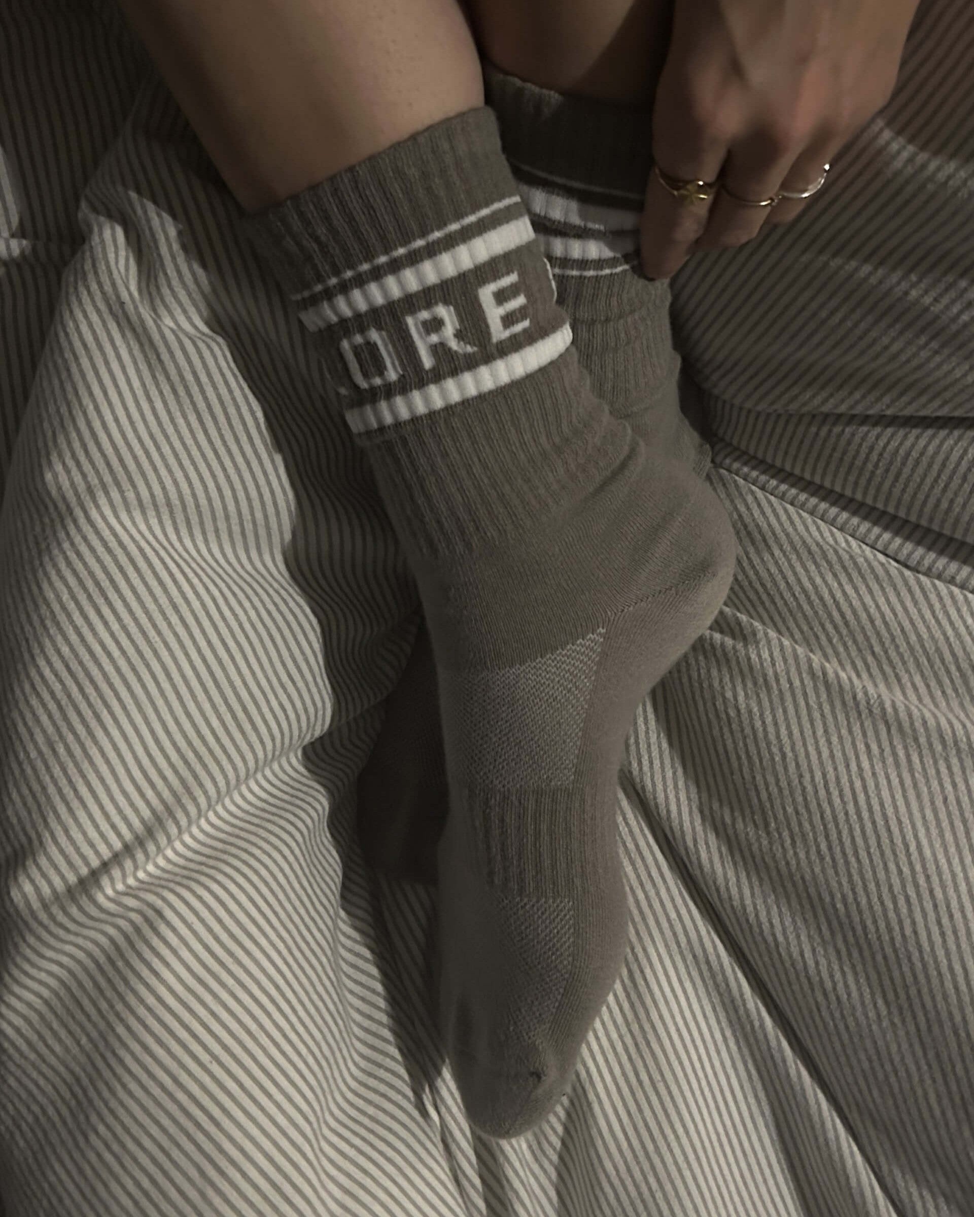 Lix bas en coton long brun. 