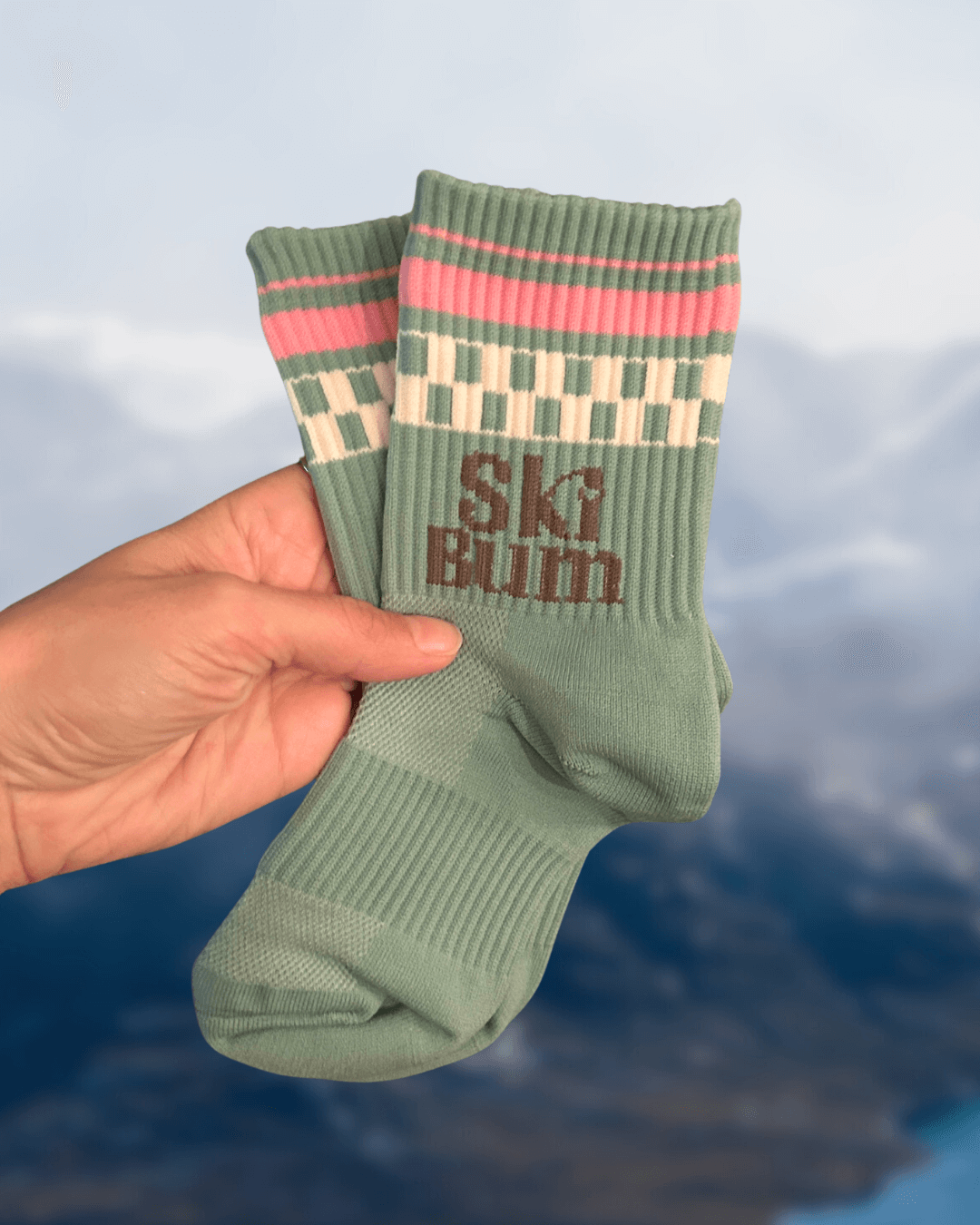 Chaussette en nylon pour enfant 7 - 12 ans. Bas verte sauge en nylon. 