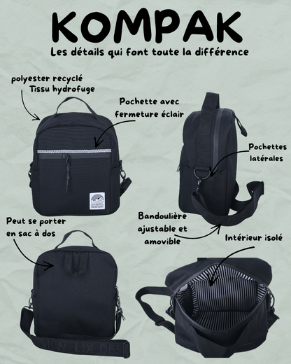 Boite à lunch hydrofuge, sacs à dos, boite à lunch. polyester recyclé.