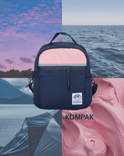 KOMPAK pink backpack + lunch box set