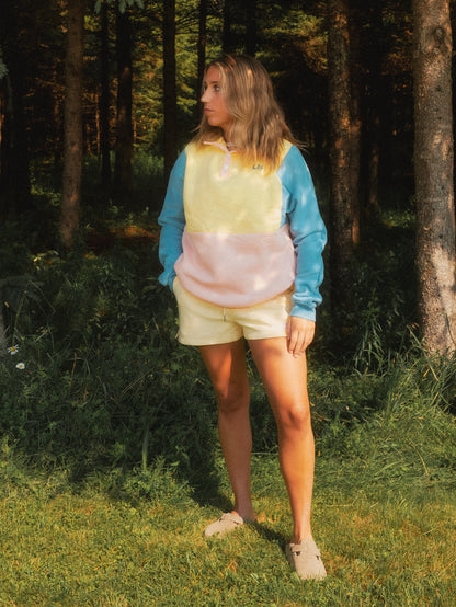 Pink Colorblock Crewneck