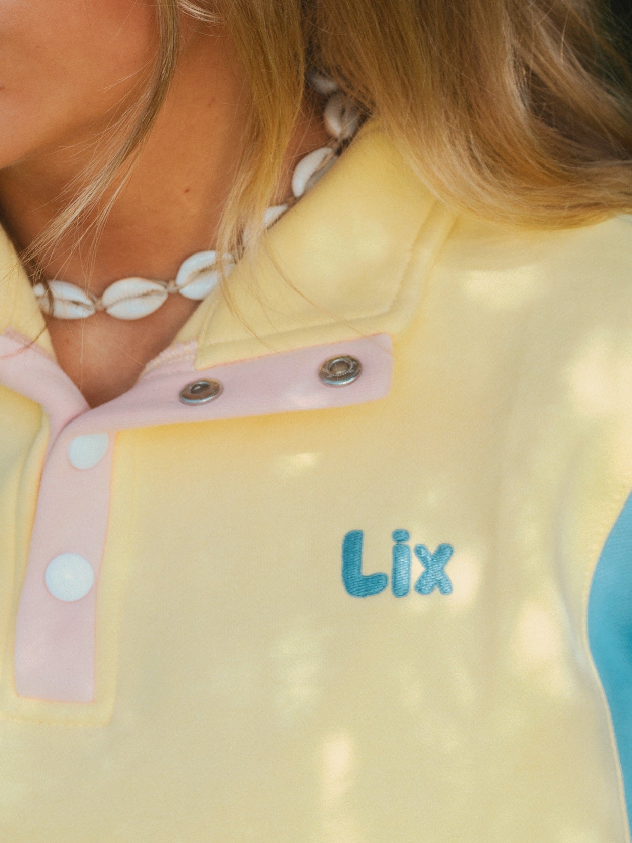 Pink Colorblock Crewneck