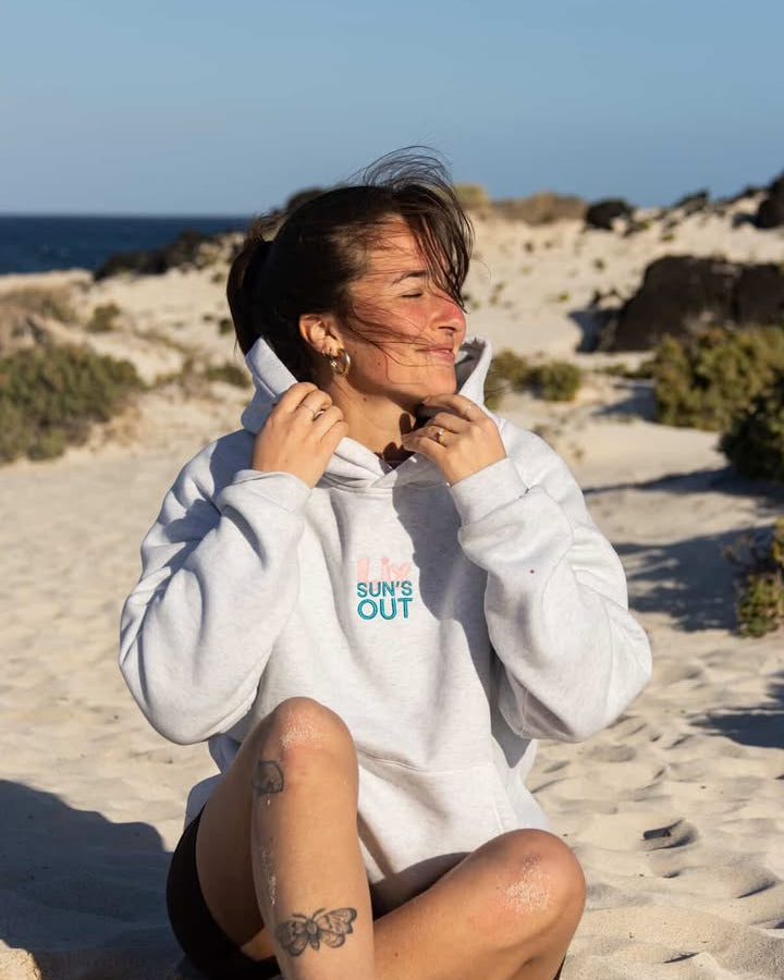 Lix hoodie full broderie soleil couleur arc en ciel.