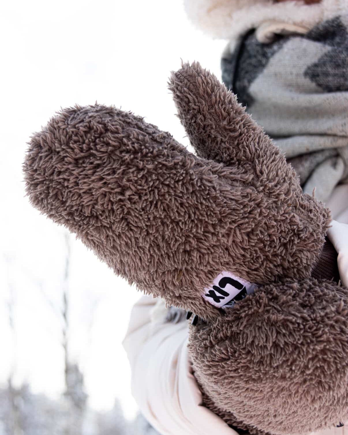 Mitaine brune chaude en polar doublé, lix. 