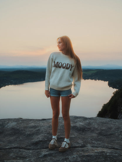 Tricot Moody crème LIX Design – Pull montagne Last Light, style outdoor premium.