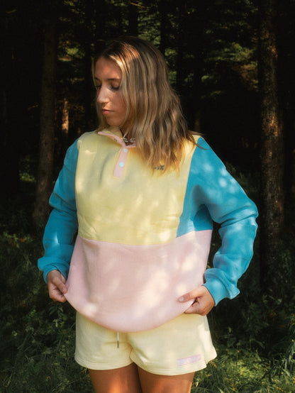 Pink Colorblock Crewneck
