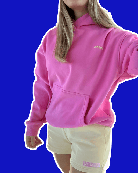 LIX combo short jaune et hoodie rose fais de coton hyper doux avec intérieur velours. 