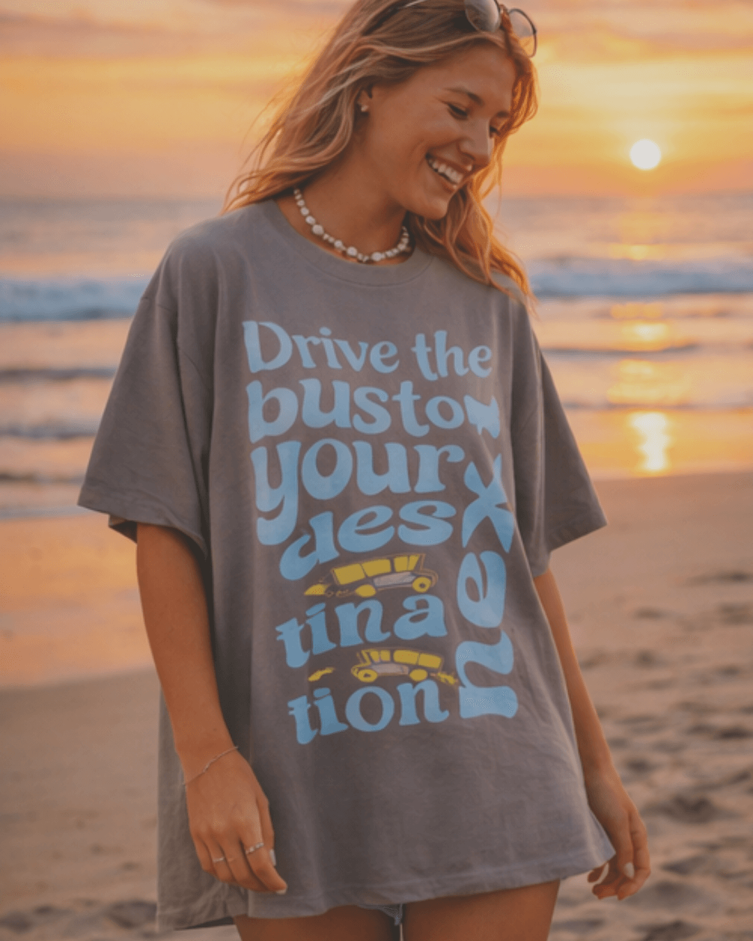 T-SHIRT NOTICE TEH RECKLESS STYLE  OVERSIZE DRIVE THE BUS TO THE NEXT DESTINATION. 