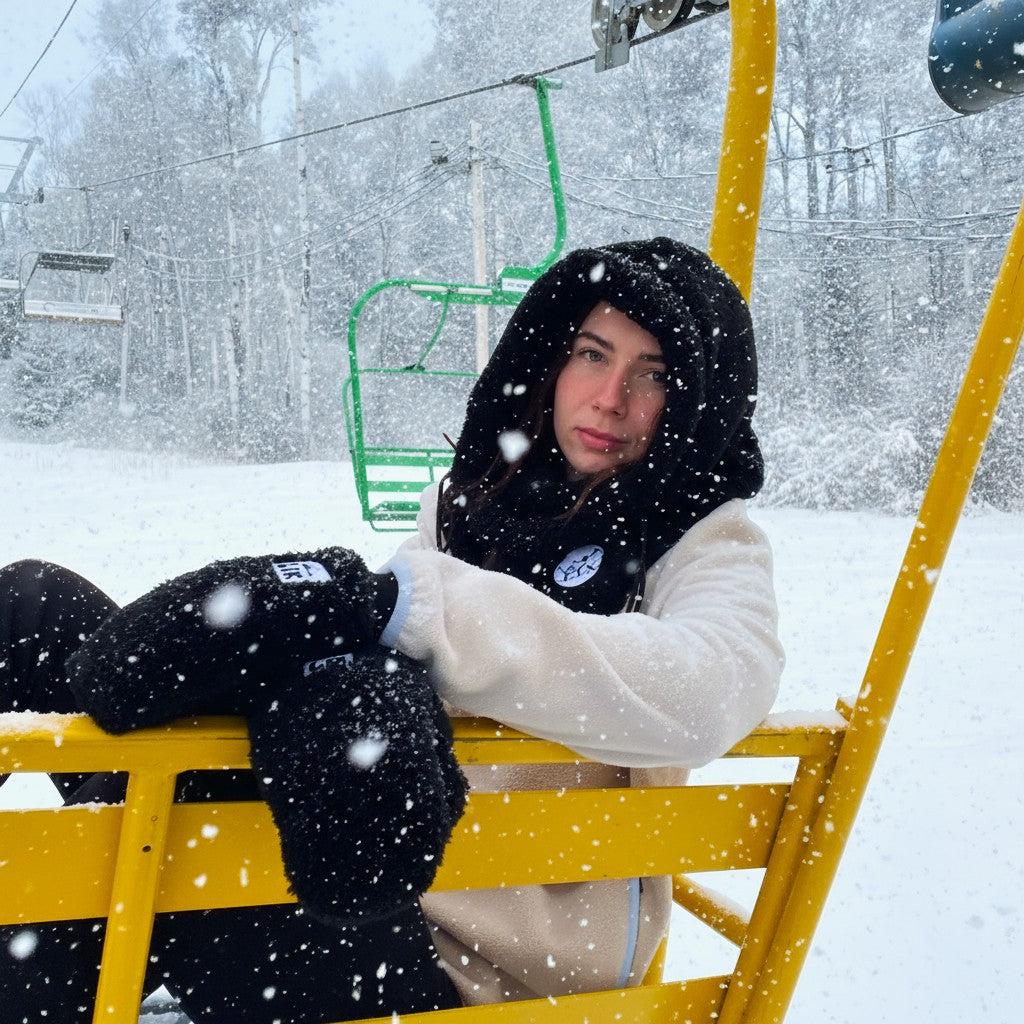 le kit hooder et mitaines noires parfait pour te garder au chaud et hiver. 