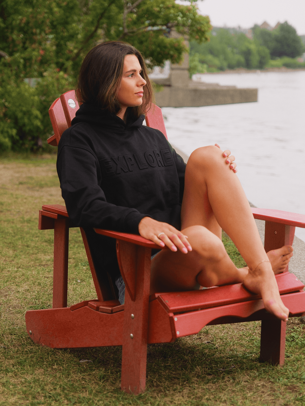 Hoodie Explore noir Midnight Black LIX Design – Sweat capuche premium, collection Last Light.