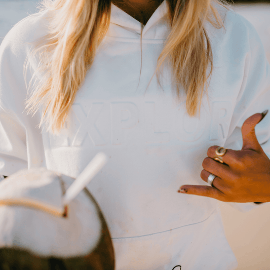 Hoodie Explore - Blanc
