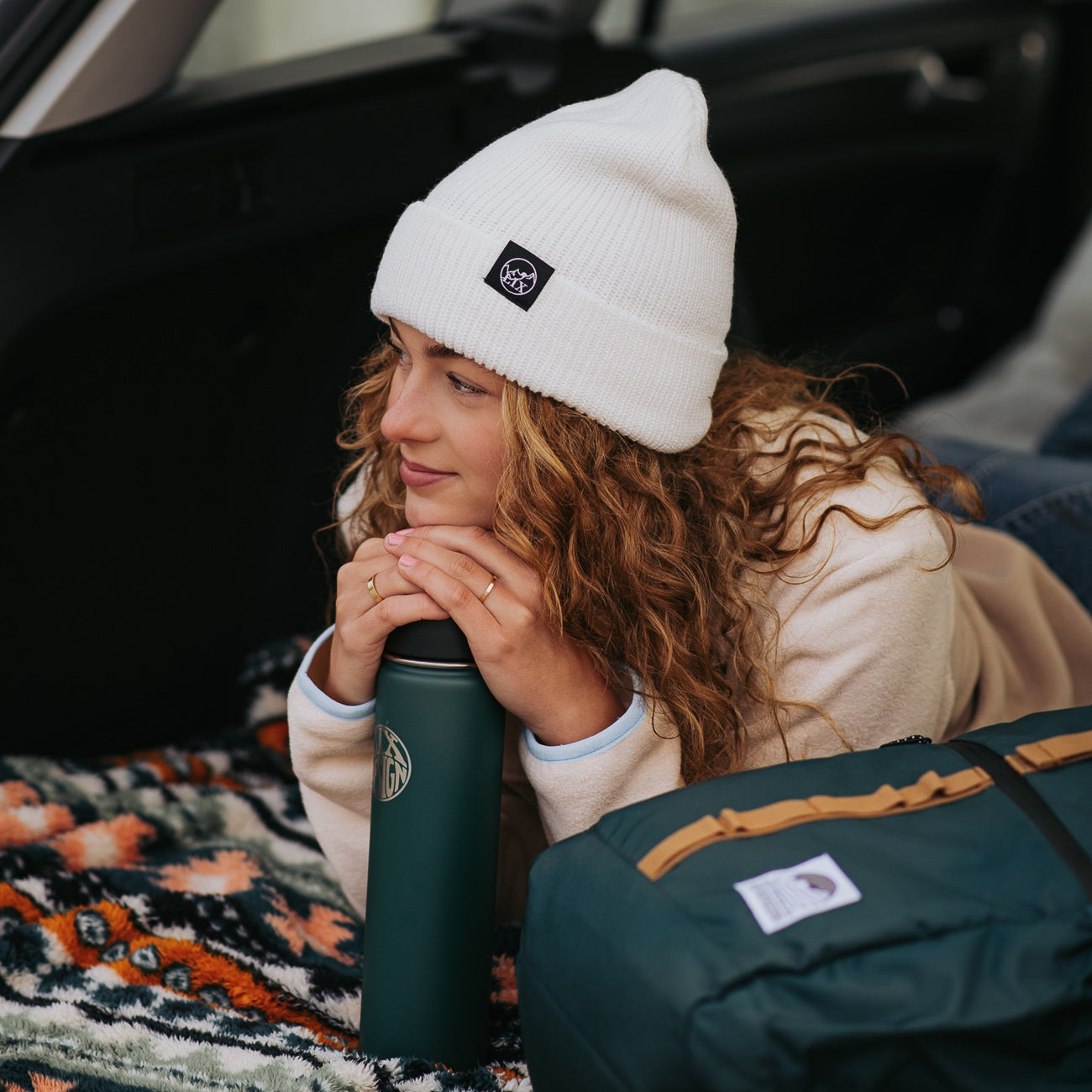 tuque vanille blanc tricot