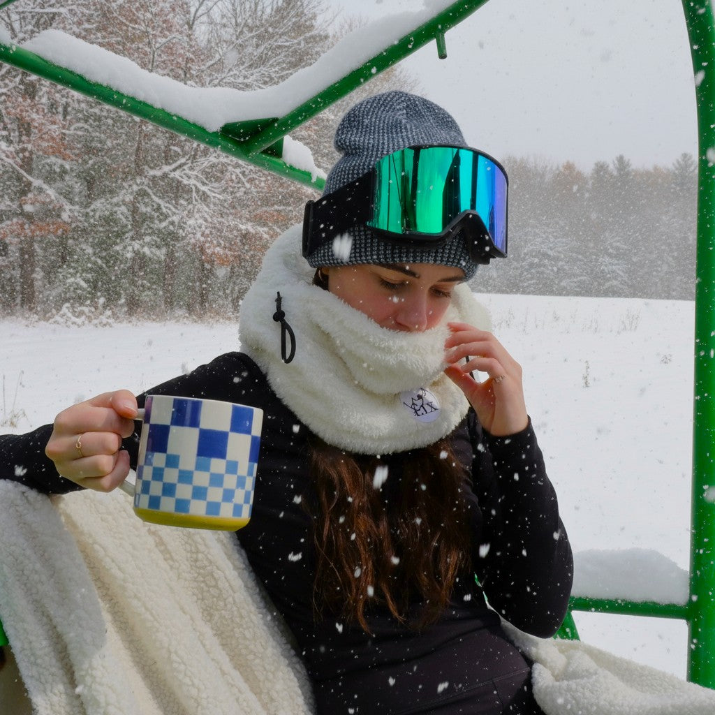Passe montagne en sherpa doux et confortable pour les hiver québécois. 